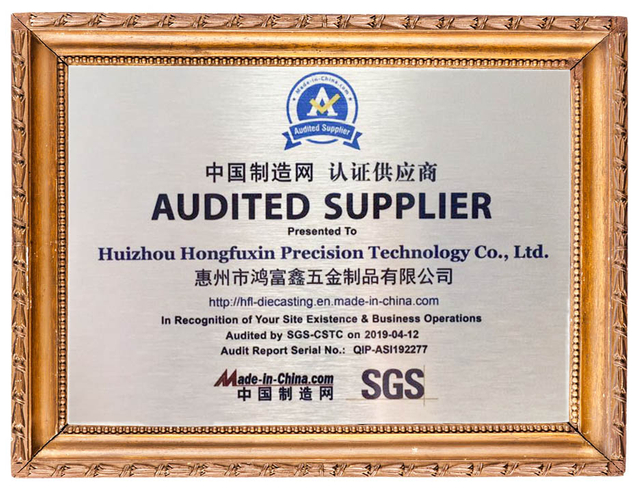 audited supplier certificate